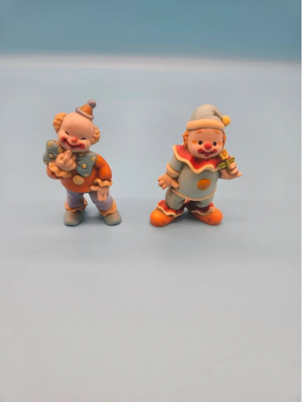 Vintage 1985 Clown Figurines Set of 2